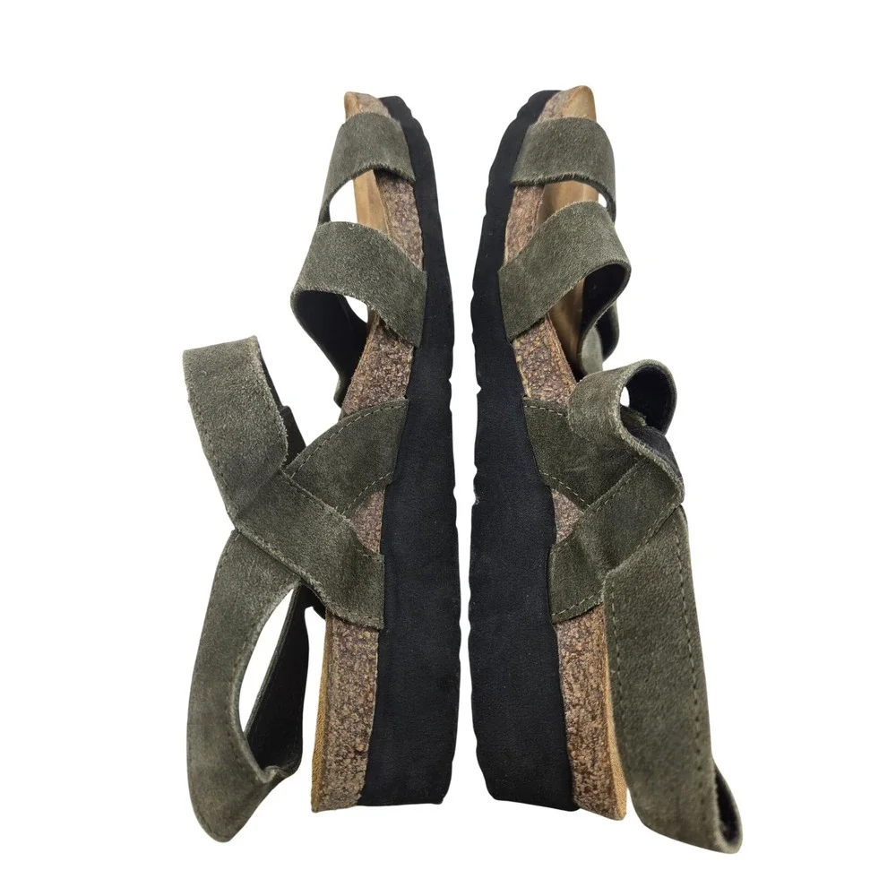 Naot Kayla Olive Green Suede Strappy Sandals Womens 39 US 8-8.5 Made in Israel